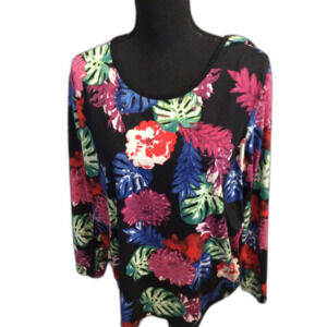 Fullbeauty Sport Floral Stretch Long Sleeve top Plus size 18/20